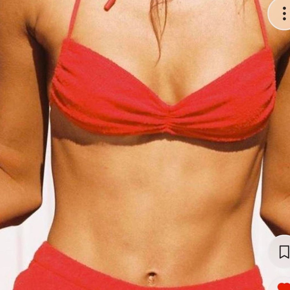 Triangl greta bikini set in cerise red terry
